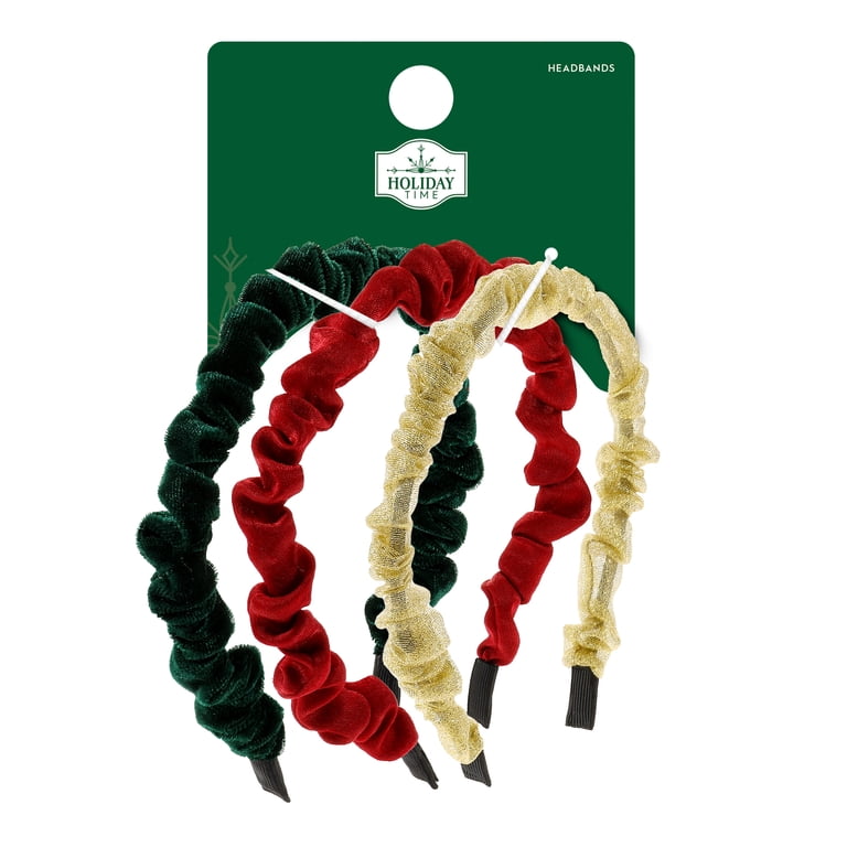Holiday Time Green, Gold and Red Headband Set, 3 Pieces  display picture 2