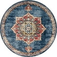 thumbnail image 1 of Unique Loom Utopia Vintage Inspired Rug 7' x 7' Round Navy Blue/Burgundy, 1 of 2
