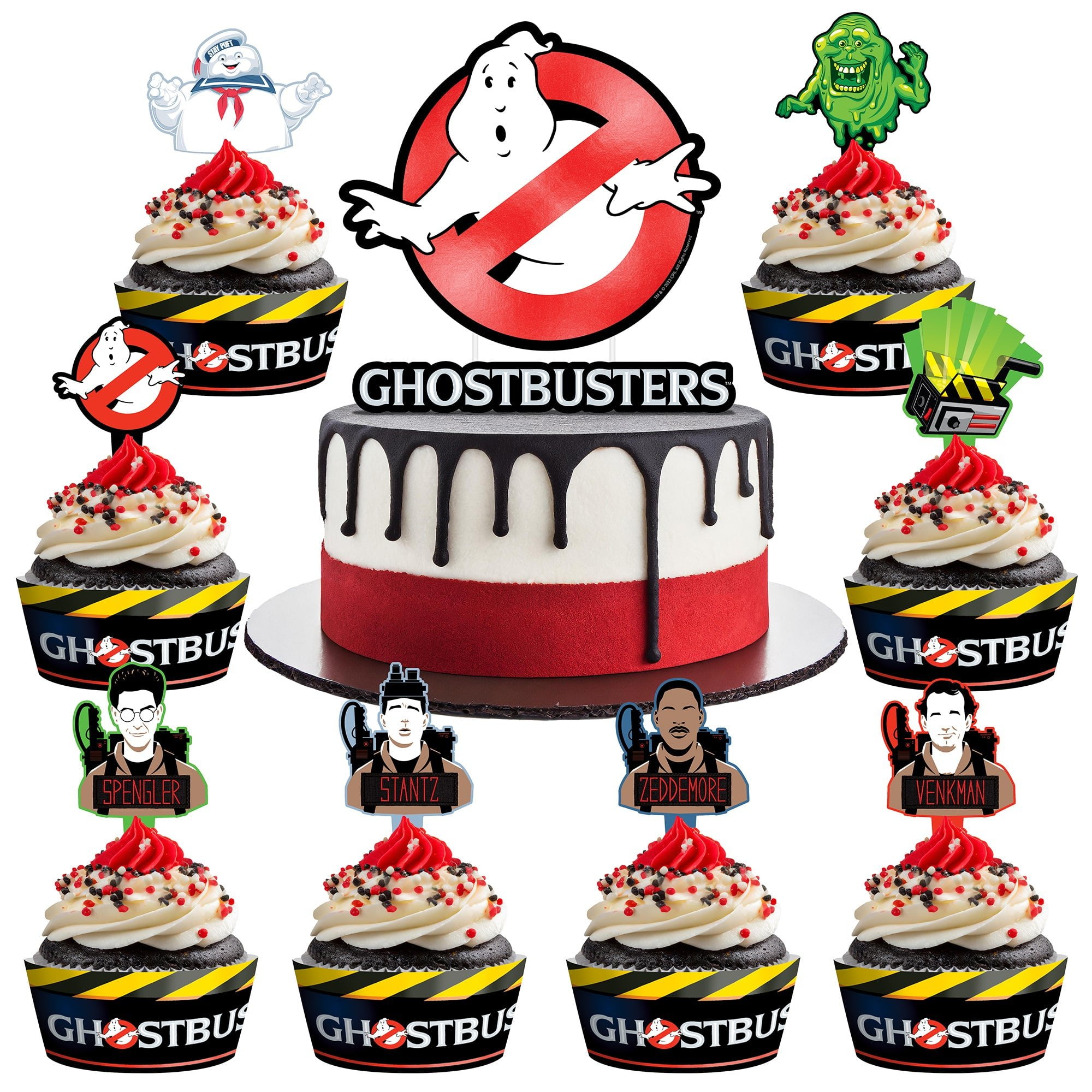 Officially Licensed Nerf Cake Topper Set - Includes 1 Cake Topper & 24 Cupcake Toppers & Wrappers - Birthday Party Decorations & Supplies