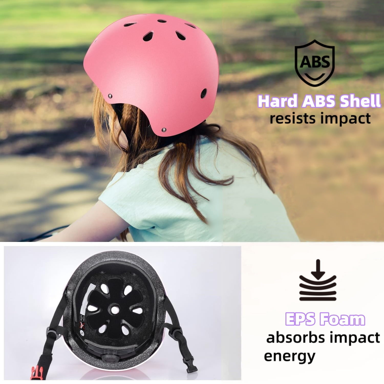 Kids Helmet, Toddler Helmet Adjustable Toddler Bike Helmet Ages 3-8 Years Old Boys Girls Multi-Sports Safety，pink