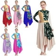 thumbnail image 2 of Dance Costumes Metallic Dress For Worship Liturgical Praise Lyrical Dance Ceremony Choir Stage Performance, 2 of 7