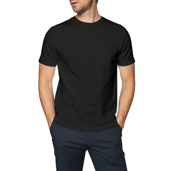 Ma Croix Men's Premium Standard Fit Short Sleeve Solid Crew Neck T-Shirts, up to size 5XL 