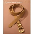 thumbnail image 5 of JASGOOD Women Suede Leather Belt for Jeans Fashion Gold Buckle Ladies Waist Belts, 5 of 9