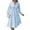 Blue Dress for Women, variant on Ygbgbb Ladies Striped Commuting Casual Long Sleeved Elastic Waistband V-neck Dress (Blue,L)