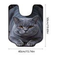 thumbnail image 3 of Cat Toilet Rug U Shaped Washable Soft and Absorbent Bathroom Rugs Non Slip Bath Mat Machine Wash Bathroom Contour Rug for Toilet Base, 16 x 20 Inch B, 3 of 6