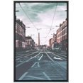 thumbnail image 4 of PixonSign Framed Canvas Print Wall Art Cable Cars Cross The City Places Cityscape Photography Modern Art Bohemian Scenic Colorful Multicolor Ultra for Living Room, Bedroom, Office - 24"x36" Black, 4 of 5