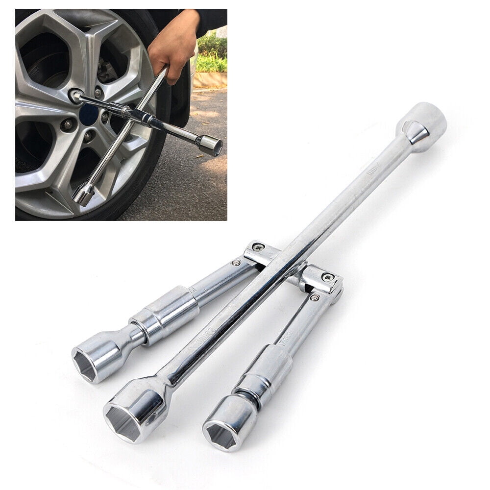 Foldable Heavy Duty 4 Way Cross Wrench Lug Nut Universal Car Tire