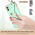thumbnail image 5 of iPhone 11 Case, iPhone 11 Phone Case Love Heart Cute Case with Wristband Kickstand Holder Soft TPU Plating Bumper Protective Slim Shockproof iPhone 11 Phone Case for Girls Women, Mint Green, 5 of 16