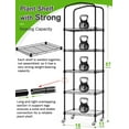 thumbnail image 2 of 5-Tier Mini Greenhouse with Caster Wheels, Each Shelf Height Adjustable Metal Plant Shelf with PVC Cover for Seed Starting Trays, Seedling Pots, Plant Pots, 11x16x57inch, 2 of 6