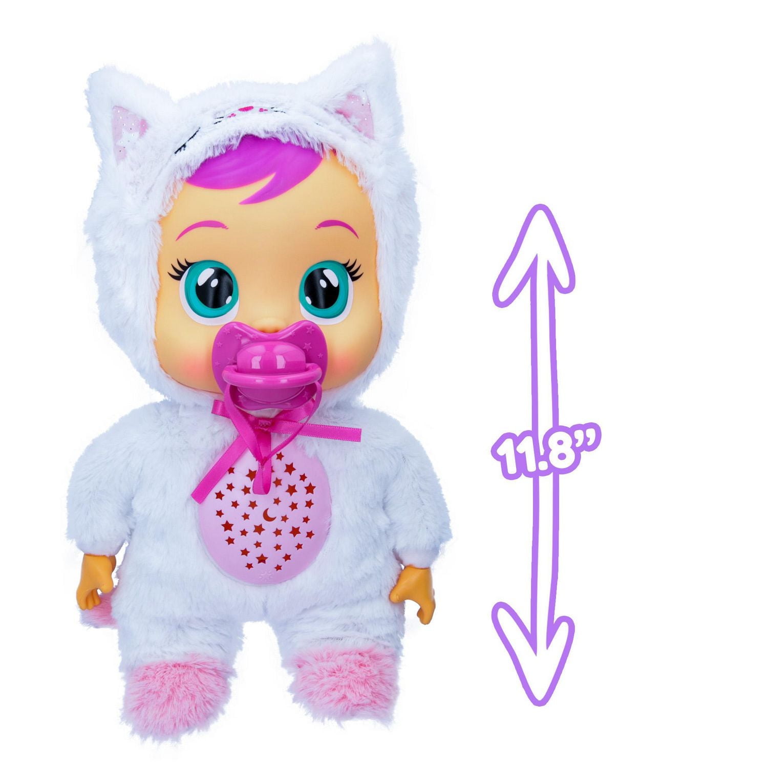 Cry Babies Goodnight Starry Sky Daisy - 12" Bedtime Baby Doll | Plays 5 Lullabies and Night Light Starry Sky Projection