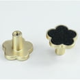 thumbnail image 4 of ziyahi 4 pink floral cabinet knobs, dressing table drawer furniture cabinet door hole zinc install furniture (pink and black) black, 4 of 6