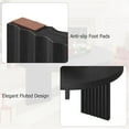 thumbnail image 3 of Modern Round Black Coffee Table for Living Room - 33.5" Fluted Legs - Thick Embossed Top - Farmhouse Accent Sofa Table - Easy Assembly - Black Embossed, 3 of 8