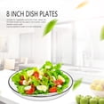 thumbnail image 2 of 4 Pcs Ceramic Dinner Plates Set Black Line Tableware 8 Inch Round Salad Steak Plate, 2 of 7