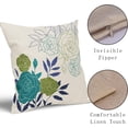 thumbnail image 4 of Teal Green Floral Pillow Covers 18x18 Set of 2 Modern Elegant Line Flower Throw Pillows Farmhouse Outdoor Spring Summer Pillowcase Decorative Square Linen Cushion Case for Home Sofa Couch Bed, 4 of 6