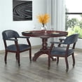 thumbnail image 3 of Scranton & Co Traditional Captains Chair in Blue Vinyl with Mahogany Finish, 3 of 7