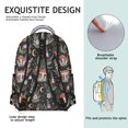 thumbnail image 5 of Mushroom and Moon Black Pattern Backpack for School, Cute School Bag with Adjustable Shoulder Straps and Padded Back, 15.3"x11"x7.1", 5 of 5