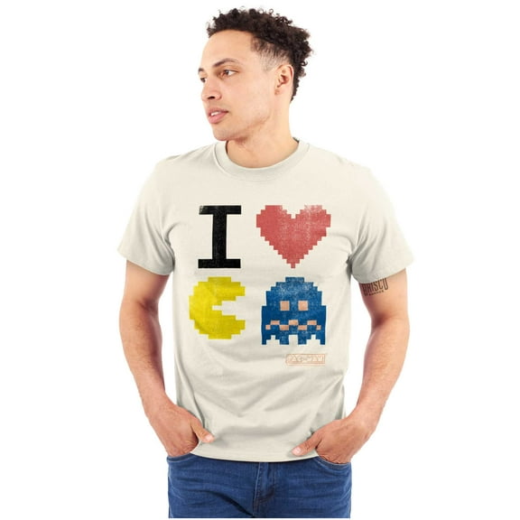 Pixelized Retro Game I Heart PACMAN Men's Graphic T Shirt Tees Brisco Brands 2X