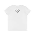 thumbnail image 2 of Blessed, Hand drawn, Heart & Cross, Christian Art on a Ladies V-Neck Shirt., 2 of 3
