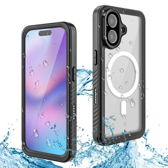ShieldFlex for iPhone 17 Case Waterproof, Compatible with MagSafe, Full Body Underwater Built-in Screen Protector Military Grade Shockproof Phone Case for iPhone 17 6.3 Inch,Black