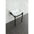 thumbnail image 2 of Kingston Brass KVBH25227W8B0 Templeton 25" Ceramic Console Sink with Brass Legs (8-Inch, 3-Hole), White/Matte Black, 2 of 6
