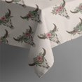thumbnail image 5 of Beige Buffalo Skull Flower Pattern Square Tablecloth,Waterproof Square Table Cover,Wipeable Spillproof Washable Table Cover for Home Kitchen Party Decor 60"x60"(152x152cm), 5 of 6