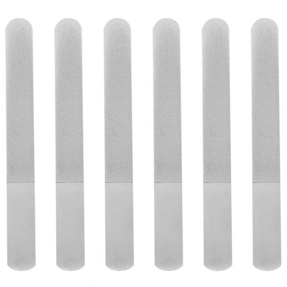 6 Pieces Stainless Steel Nail File Double-Sided Diamond Nail File