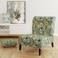 thumbnail image 2 of Designart "Peaceful Green Florals In White Garden" Green Floral Upholstered Accent Chair - Cottage Arm Chair For Bedroom, 2 of 5