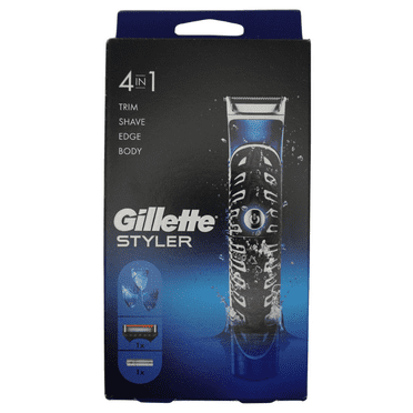 Gillette Styler Men's  Beard Trimmer, Razors and Edger, Blue