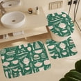 thumbnail image 6 of Shower Curtain 4 Piece Set with Rugs Include Waterproof Shower Curtain Non-Slip Rug Toilet Lid Cover Bath Mat Bakery Cooking Utensils Waterproof Shower Curtain Baking Mixer for Bathtub Decor, 6 of 8