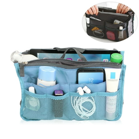 EEEKit Travel Pouch Organizer Bag for Women, Cosmetic Makeup Purse Insert Liner Insert Handbag in Bag w/13 Pockets
