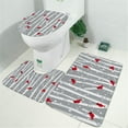 thumbnail image 2 of Gray Christmas Cardinal Bird Pattern Bathroom Rugs Sets 3 Piece,Toilet Cover Set,Absorbent Non Slip Bathroom Mats Sets with U-Shaped Contour Rug Toilet Rug Set, 2 of 5