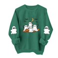 thumbnail image 4 of Meichang Womens Sweatshirt Halloween Ghost Graphic Sweatshirt Crewneck Long Sleeve Fall Pullover Party Tops Matching Family Halloween Sweatshirts, 4 of 5
