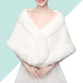 thumbnail image 4 of Châle en Peluche pour Mariée, Cappa d'Hiver Chaud, Accessoires de Robe de Mariée, Bourrelet de Châle de Mariée (Blanc), 4 of 5
