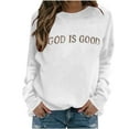 thumbnail image 4 of Hrsba Womens Pullover Tops For Fall Or Winter , Pullover Sweaters for Women Womens' Tops Letter Print Fashion Loose Casual Long Sleeve Regular Sleeve No Hood Sweatshirt Top, 4 of 4