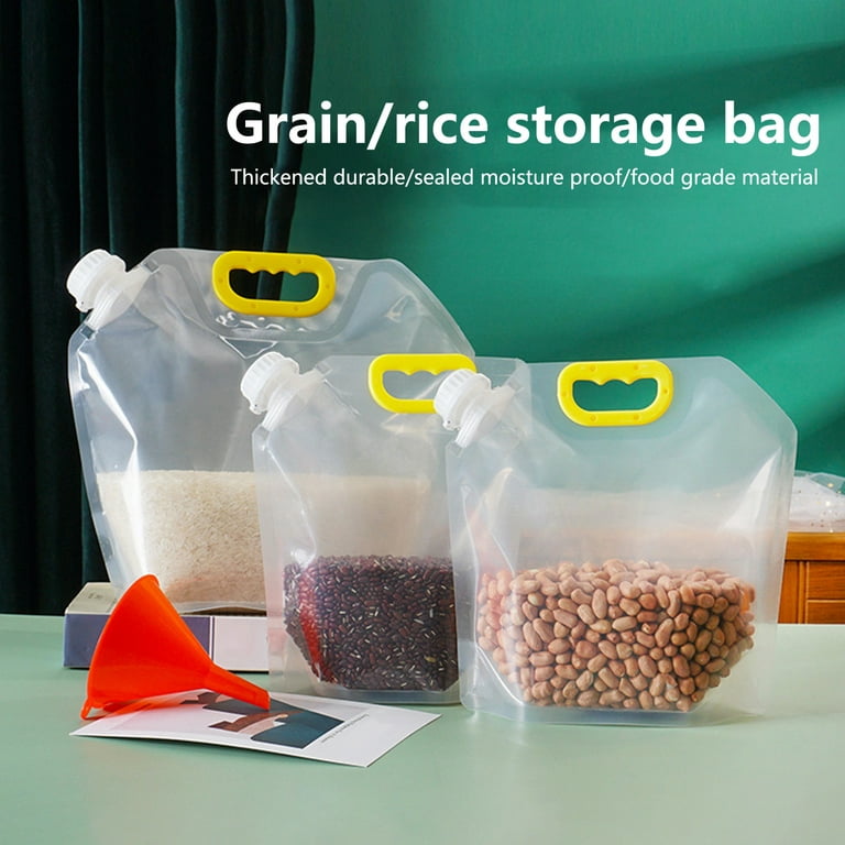 Bobasndm 5Pcs Food Packaging Bags Large Diameter Moisture-proof Spout  Design Thickened Reusable Fresh-keeping Grain Storage Bags for Home