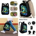 thumbnail image 2 of Kuiaobaty Paint Splatter Turtle Print School Bag Backpack for Girls Boys Bookbag College Students School Backpacks Set Lunch Box and Pencil Bag 3 in 1 Casual Rucksack Outdoor Daypack, 2 of 6