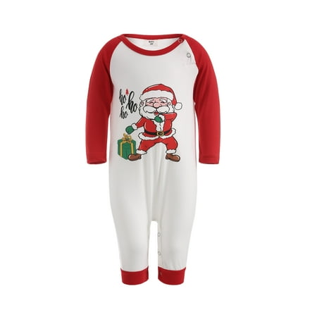 

Canis Matching Family Christmas Pajamas Set Adults Kid Baby Santa Print Tops+Plaid Trousers