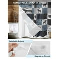thumbnail image 3 of No Hook Cloth Fabric Shower Curtain with Snap in Liner, Blue Cabin Check Waterproof Shower Curtains Set with See Through Top Window, Rustic Bear Elk Farmhouse Buffalo Plaid Bath Curtains 72"x96", 3 of 6