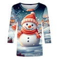 thumbnail image 4 of LbsKUS Clearance Sale,Christmas Shirts for Women 2024 Cute Xmas 3D Graphic Tops Funny Snowflake Snowman Holiday Shirt 3/4 Sleeve Pullover Top Ladies Clothes(Multicolor,S), 4 of 5