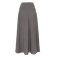 thumbnail image 5 of EQWLJWE Womens Vintage Maxi Skirts,High Waist Solid Color A-Line Skirts Large Swing Flowy Elegant Party Skirts with Pockets Gift Dark Gray XXL, 5 of 6