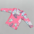 thumbnail image 4 of Zwiiyzr Kids Girls 2 Piece Swimsuit Floral Print Long Sleeve Rash Guard Shirts and Long Pants with Skirt Sunsuit Uv Protection Swimwear Beach Bathing Suit 3-11 Years Watermelon Red, 4 of 7
