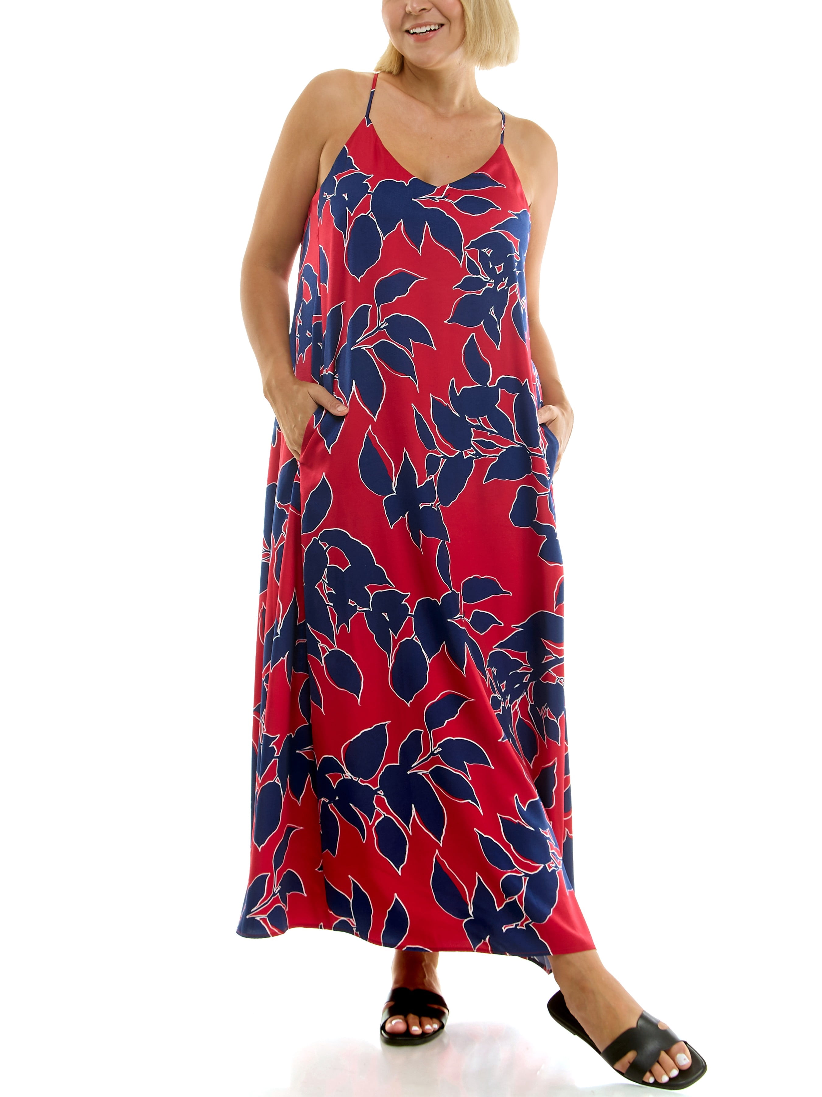 Nicole Miller Women's Maxi Slip Dress With Built In Bra, Sizes S-XL