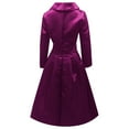 thumbnail image 6 of CAIXIA Women's Vintage Tea Dress Fall Fit and Flare 3/4 Sleeve Elegant Cocktail Party Formal Church Dresses 2026,Purple, 6 of 6