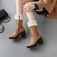 thumbnail image 1 of Botas de nieve Otoño e invierno Punta redonda Moda Botas cortas peludas cálidas Botas de gran tamaño Botas de mujer Wmkox8yii ghj1967, 1 of 7