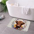thumbnail image 3 of FJPT Non Slip Flannel Polyester Floor Mat With Cow And Flowers Design For Bathroom Kitchen Bedroom Decor 31.5x19.7 inch, 3 of 5