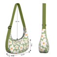 thumbnail image 4 of Boho Daisy Print Crescent Crossbody Bag Adjustable Strap Compact Nylon Dumpling Purse Perfect for Casual Outings and Travel, 4 of 5