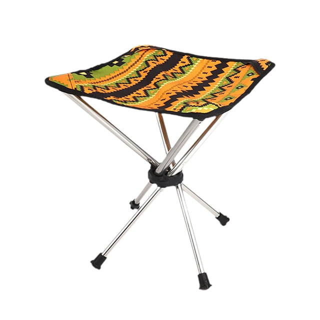 Taburete plegable taburete para acampar al aire libre para mochileros caminando caminando senderismo Naranja