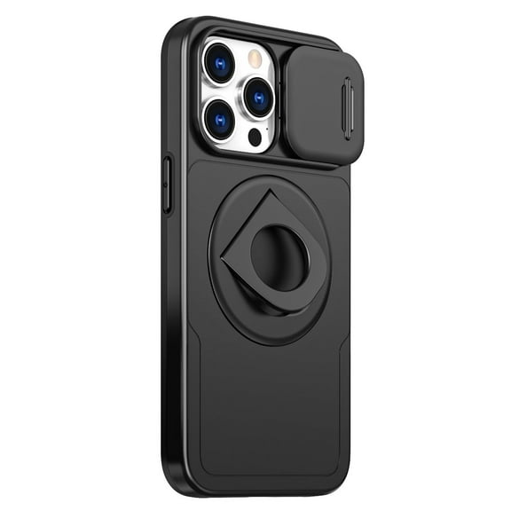 Case For IPhone 16 Pro Max/16 Pro/16 Plus/16, Slide Camera Protection Cover Magnetic Rotation Stand Case Finger Ring Shockproof Shell