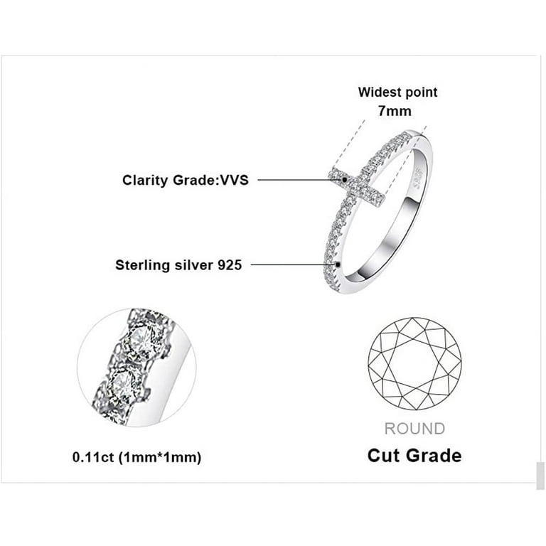 Yazi 14K Gold Plated 925 Sterling Silver Rings for Women Cubic