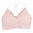 thumbnail image 4 of invisible con finos para mujer, almohadils extraíbles, es cómodos, Top para todos los días, escote en V Rosado Hugo Top de tirantes tipo bralette con relleno para mujer, 4 of 9